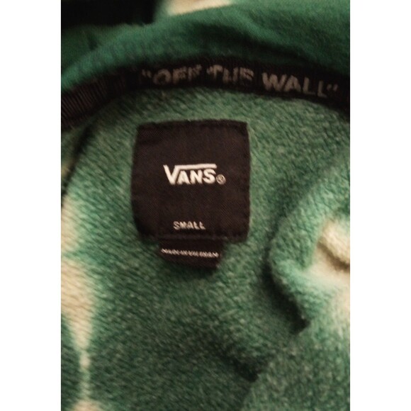 Vans Men’s Small Green Tie Dye Hoodie Sweatshirt Off The Wall Logo Pullover - Picture 7 of 8
